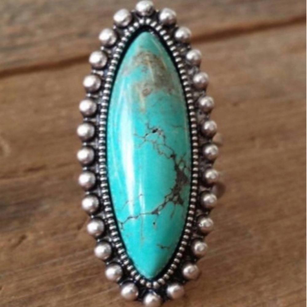 Boho turquoise ring